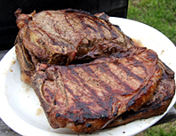cooked steaks
